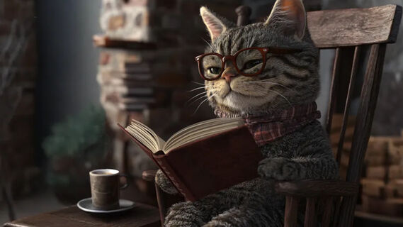 Кот с книгой