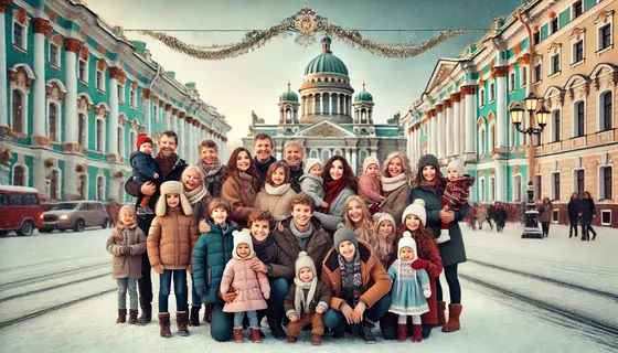 Типовое изображение многодетной семьи