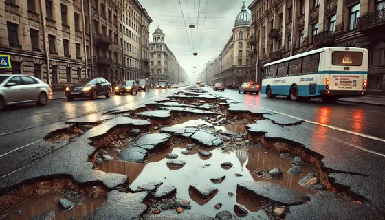 Дорога с выбоинами