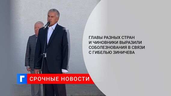 Главы разных стран и чиновники выразили соболезнования в связи с гибелью Зиничева