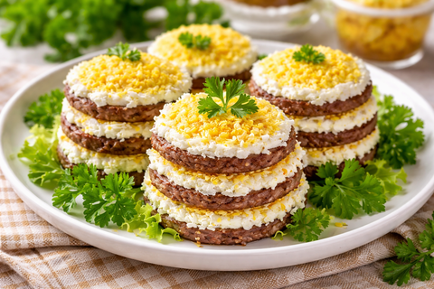 Праздничная закуска "Ромашка", которая радует и вкусом, и красотой подачи: печень превращается в шедевр