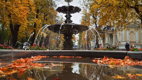 Фонтан, осень