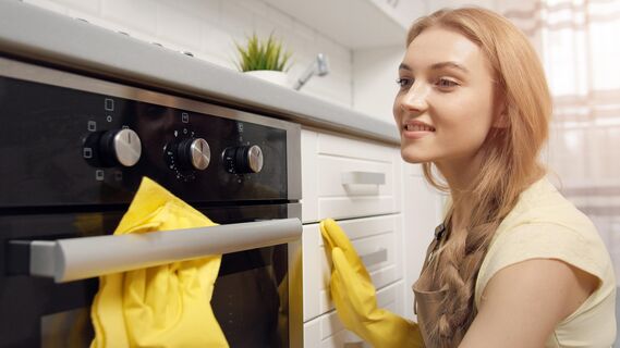 Чем отмыть стекло духового шкафа