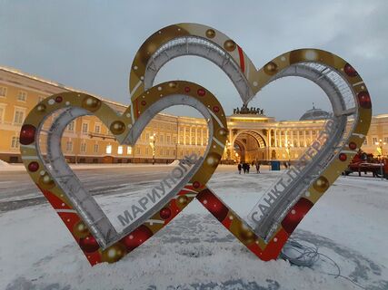 зима, инсталляция, сердце