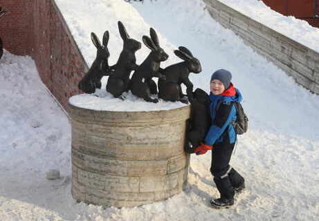 скульптура, заяц