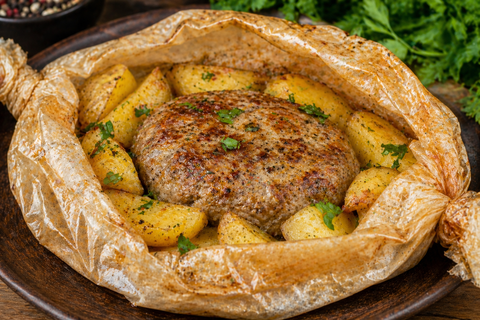 Кидаю котлеты с картошкой в пергамент — и получаю ароматную вкуснятину: без жира и грязной посуды