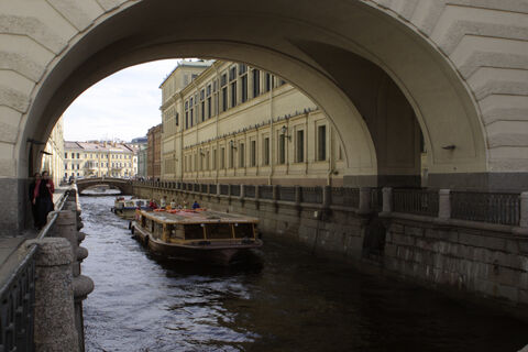 река, мост, корабль, вода