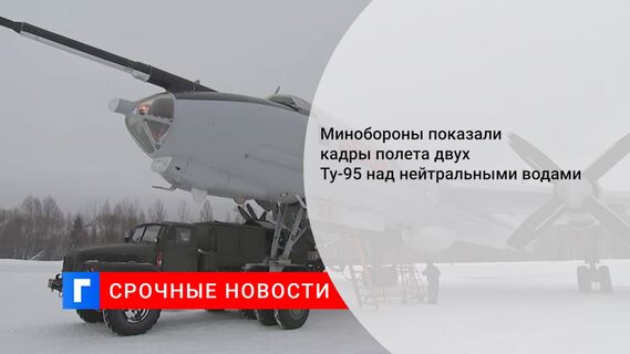 Минобороны показали кадры полета двух Ту-95 над нейтральными водами