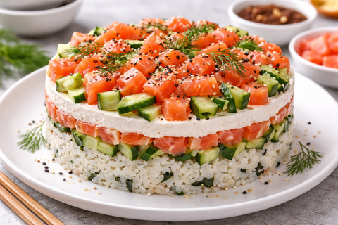 Роскошный суши-торт "Филадельфия": гости в восторге — обычные роллы больше не кручу