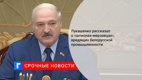 Лукашенко рассказал о «шпионах-мерзавцах», вредящих белорусской промышленности