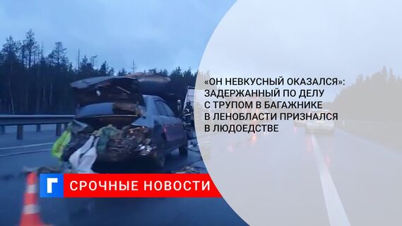 «Он невкусный оказался»: задержанный по делу с трупом в багажнике в Ленобласти признался в людоедстве