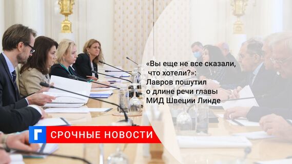 «Вы еще не все сказали, что хотели?»: Лавров пошутил о длине речи главы МИД Швеции Линде