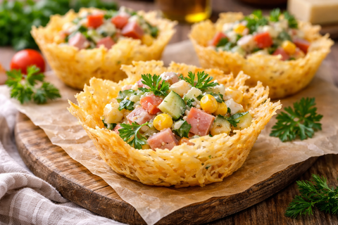 Творю из сыра настоящие чудеса: вкусные корзинки без форм и заморочек — под салаты и закуски