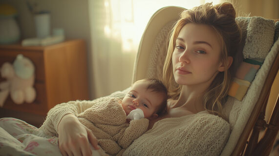 женщина, младенец