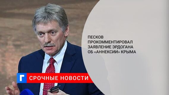 Песков: в Кремле сожалеют о заявлении президента Турции Эрдогана об «аннексии» Крыма