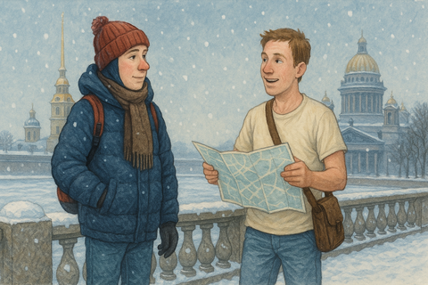 туристы в Петербурге