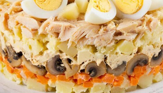 Если есть курица и грибы: Готовлю салат "Пышная лисья шубка" - про "Оливье" забыла