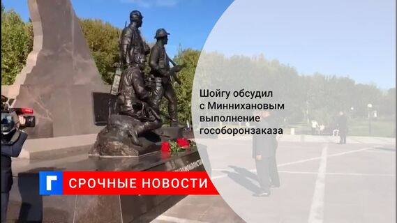 Шойгу обсудил с Миннихановым выполнение гособоронзаказа предприятиями в Татарстане