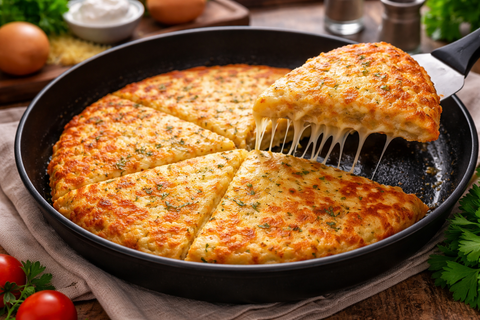 Замешиваю сметану с сыром — и получаю вкусную лепёшку на завтрак: объедение всего за 10 минут