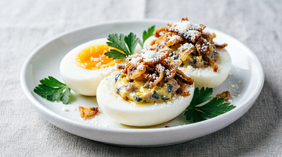 Куда деть вареные яйца после Пасхи: смешиваю желток с начинкой – и простая закуска затмевает горячее