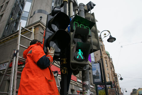 светофор, белые ночи