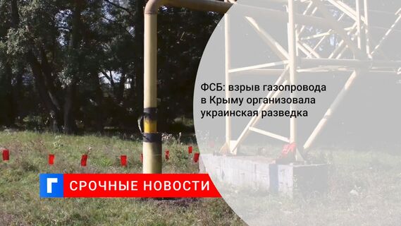 ФСБ: взрыв газопровода в Крыму организовала украинская разведка