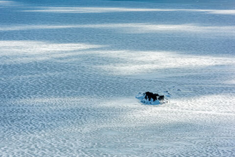 озеро, зима, лед