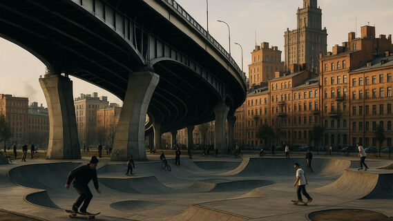 Мост, скейт-парк