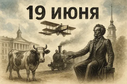 Коровы на Невском, первый запуск самолета, памятник Пушкину