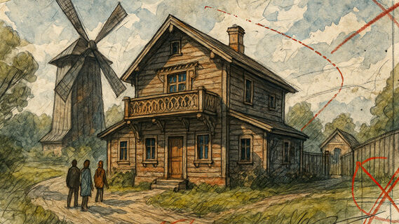 Петербург обрывается у этого дома: где граница проходит прямо по ограде царской мельницы