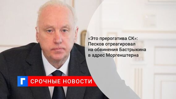 Песков после слов Бастрыкина о Моргенштерне назвал обвинения функцией СК