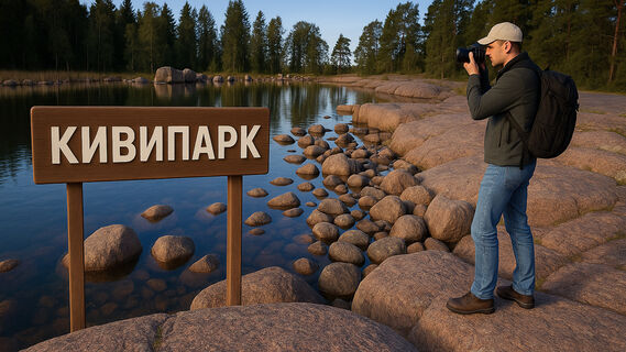 Кивипарк, озеро, человек