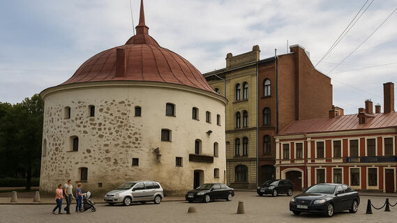Выборг, круглая башня, рыночная площадь