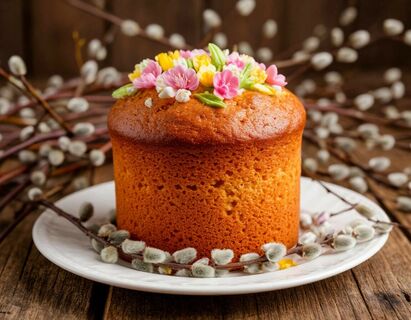 Кулич на сгущёнке: тесто смешали за 5 минут – получился мягкий и ароматный