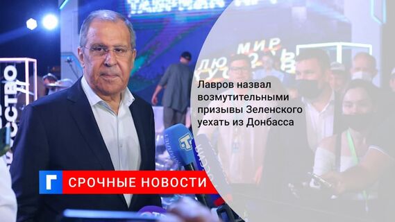 Лавров назвал возмутительными призывы Зеленского уехать из Донбасса