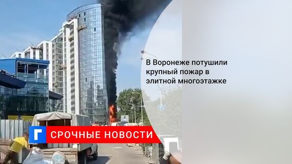 В Воронеже потушили крупный пожар в элитной многоэтажке