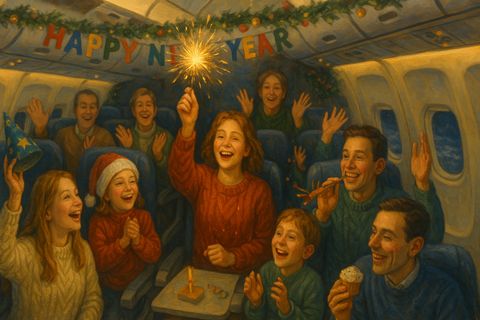 Новый год в самолете