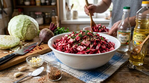 Салат, который сметают первым со стола: капуста по-корейски со свёклой