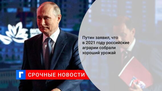 Путин заявил, что в 2021 году российские аграрии собрали хороший урожай 