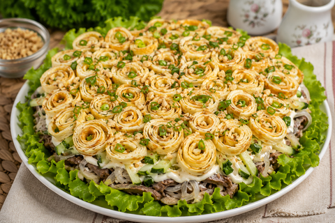От этого "Римского" салата никто не отказывается: роскошная вкуснятина для праздничного стола