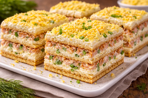 Нарядная закуска из крекеров, которая стала царицей стола: улетает за секунду