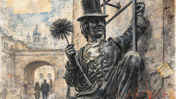 Тайный трубочист на фасаде