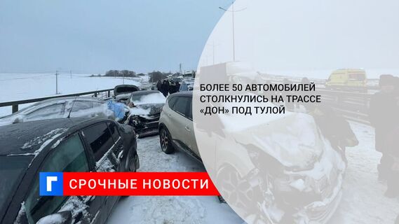 Более 50 автомобилей столкнулись на трассе «Дон» под Тулой