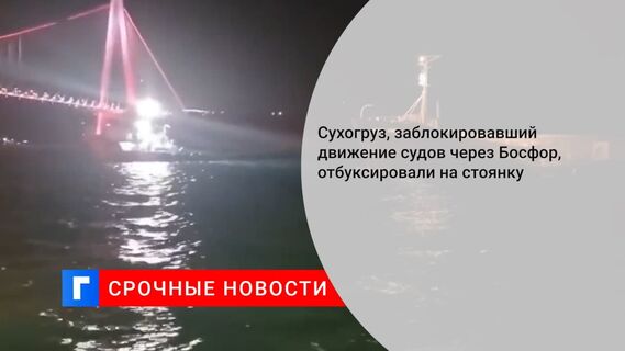 Сухогруз заблокировал движение судов в Босфорском проливе в обоих направлениях