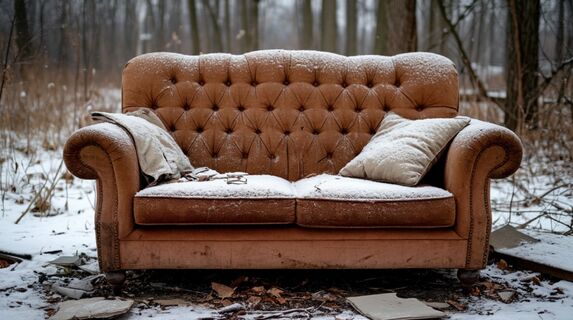 Водитель мусоровоза спас кота: животное спряталось в диване