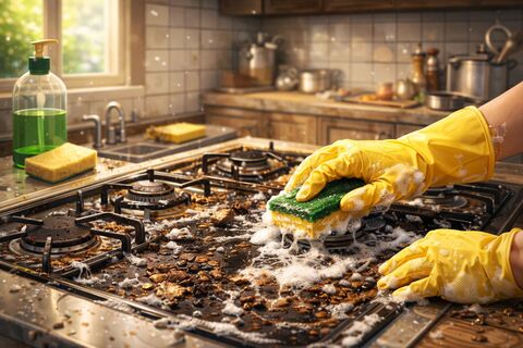 уборка плиты