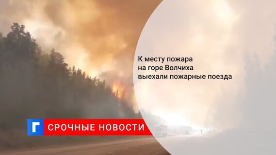 К месту пожара на горе Волчиха выехали пожарные поезда