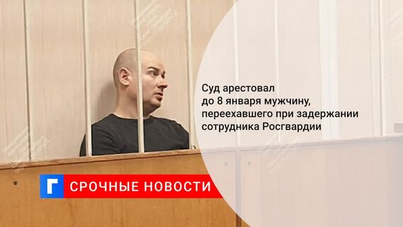 Суд арестовал до 8 января мужчину, переехавшего при задержании сотрудника Росгвардии