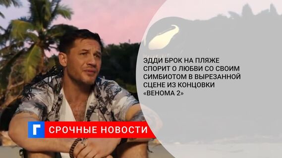 Эдди Брок на пляже спорит о любви со своим симбиотом в вырезанной сцене из концовки «Венома 2»