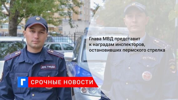 Глава МВД представит к наградам инспекторов, остановивших пермского стрелка